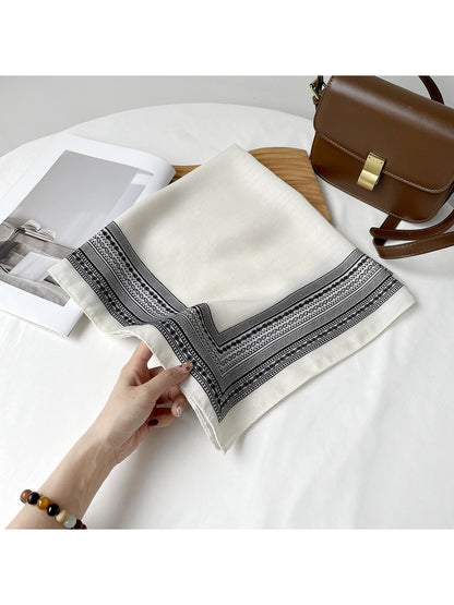 Scarvii - Minimal Geometric Border Square Scarf