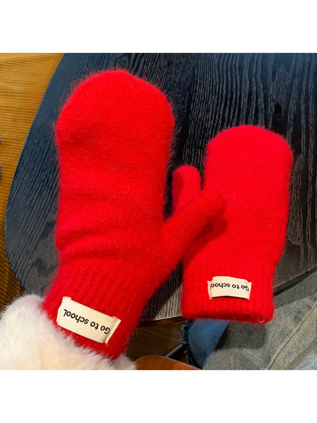 Gloving - Women's Cute Fuzzy Knit Winter Mittens