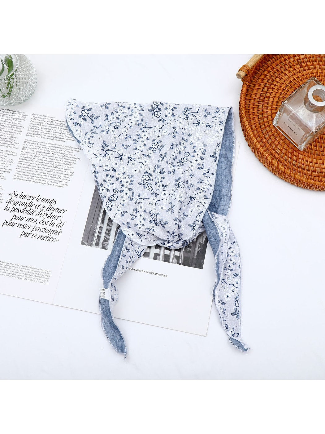 Scarvii - Pastoral Floral Print Triangle Bandana
