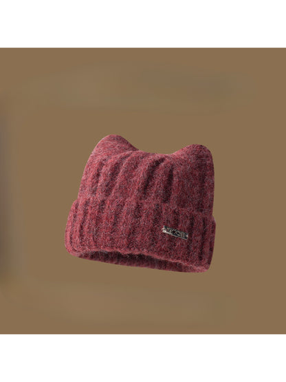 Haila - Soft Ribbed Cat Ear Knit Beanie