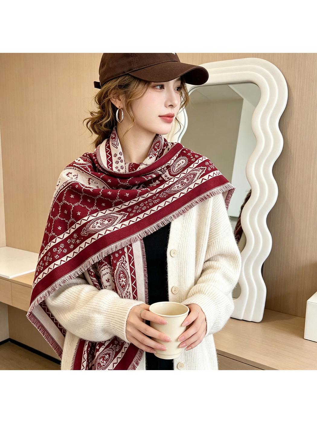 Scarvii - Paisley Fringe Triangle Scarf
