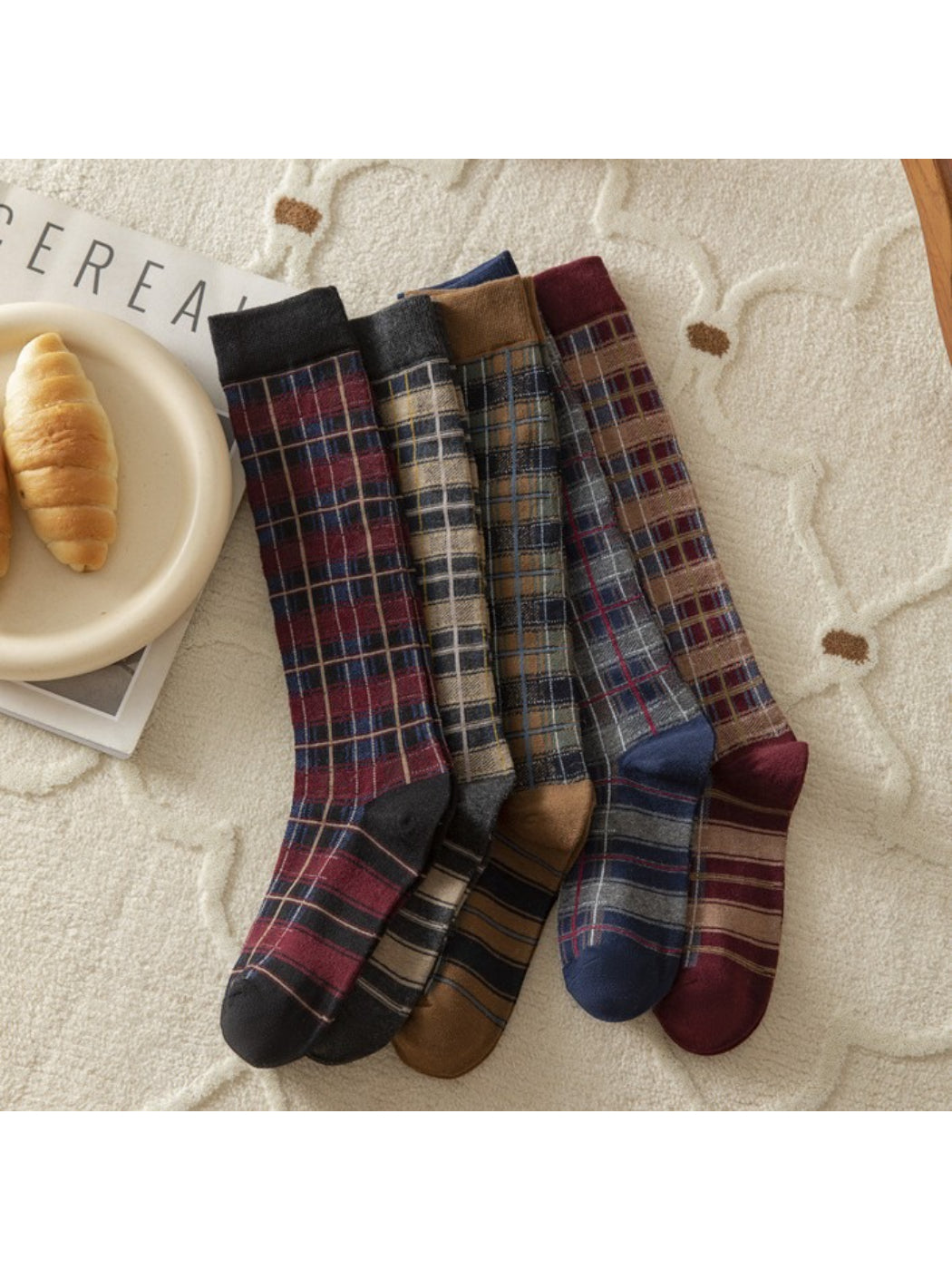 Rufia Retro Plaid Pattern Calf-Length Socks first product image