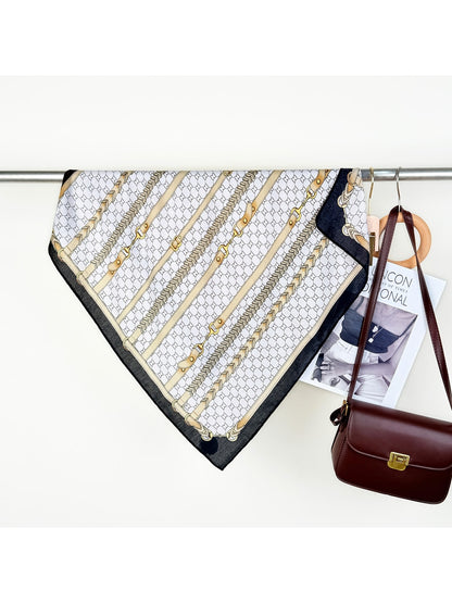Scarvii - Chains Print Fashion Square Scarf