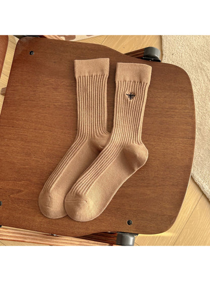 Rufia - Bee Embroidered Ribbed Crew Socks product image 8