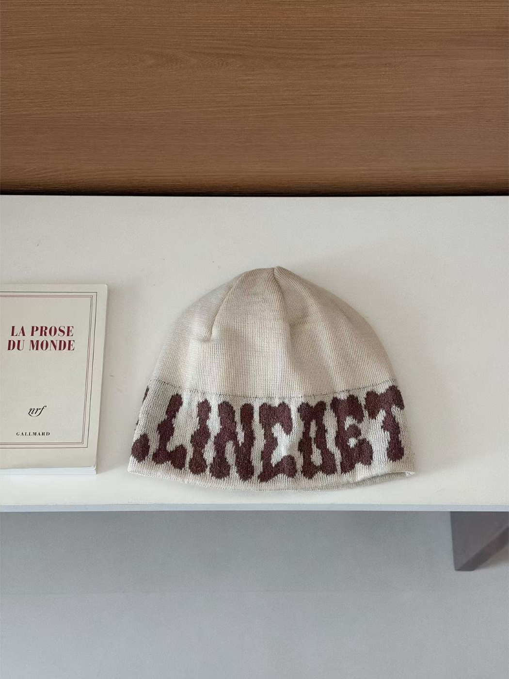 Haila - Letter Pattern Cuffed Beanie