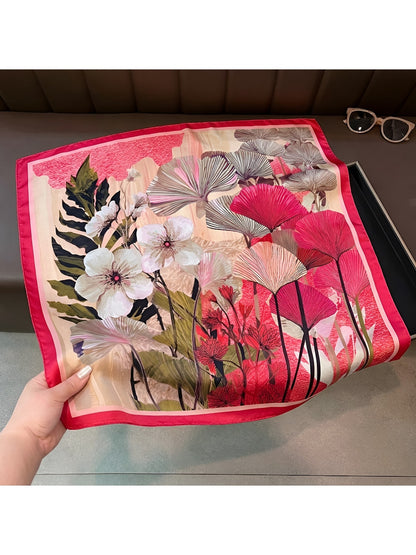 Scarvii - Fresh Sweet Patterned Fashion Square Scarf