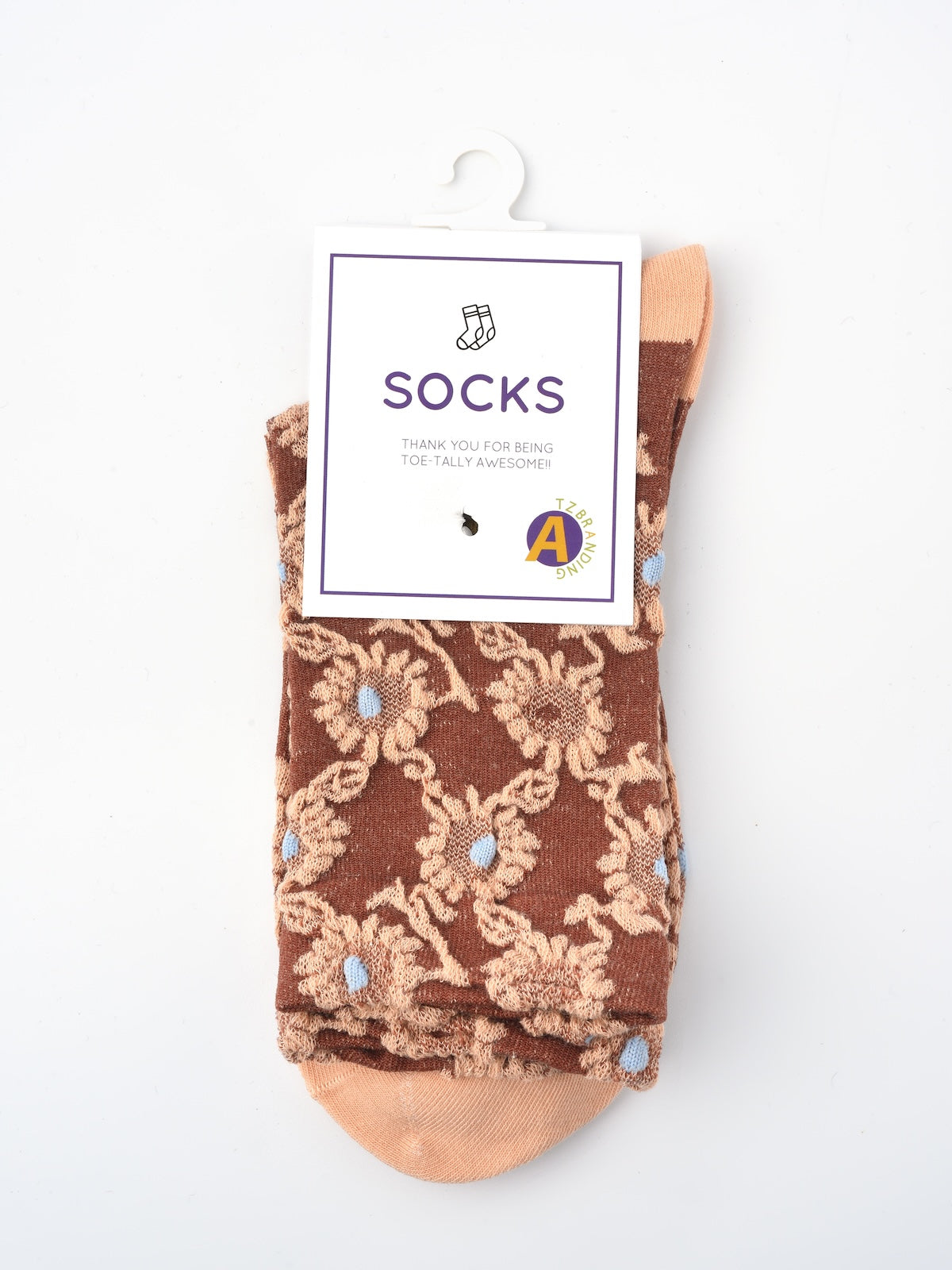 Rufia - Orange Embossed Women's Socks