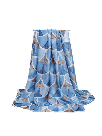 Scarvii - Watercolor Ginkgo Leaf Print Fashion Scarf