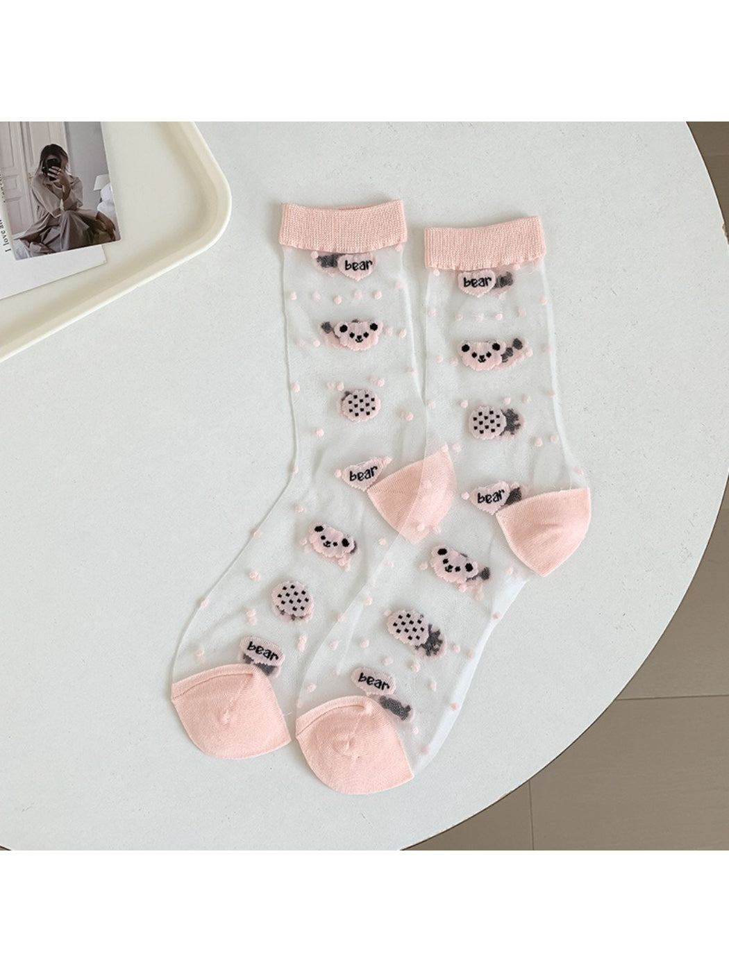 Rufia - Bear Polka Dot Sheer Crew Socks product image 9