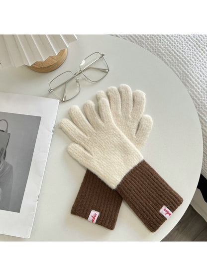 Gloving - Color Block Plush Finish Women's Winter Gloves