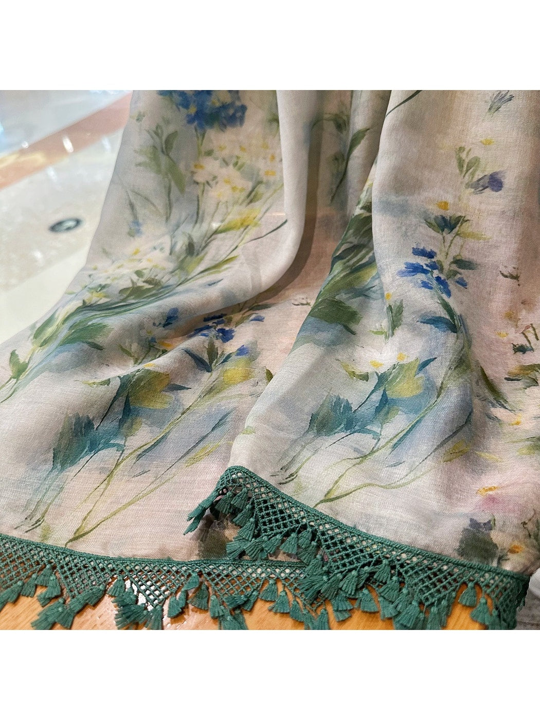 Scarvii - Muted Floral Print Summer Wrap Scarf