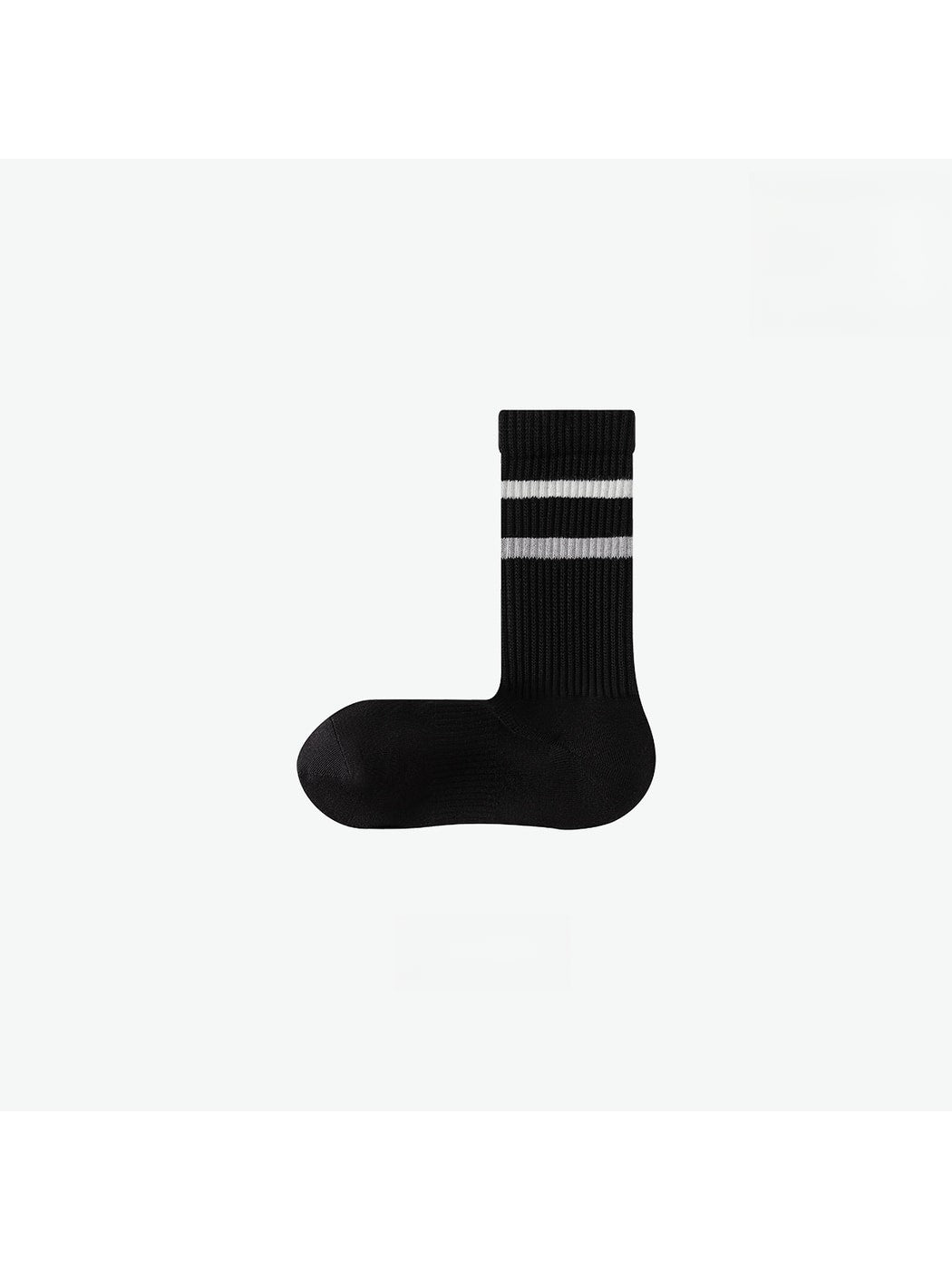 Rufia - Minimalist Ribbed Striped Cuffs Crew Socks