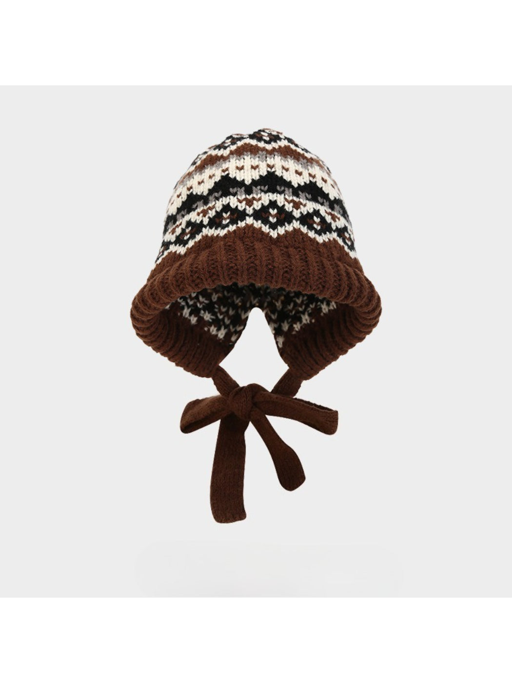 Haila - Nordic Pattern Tie Bonnet Beanie