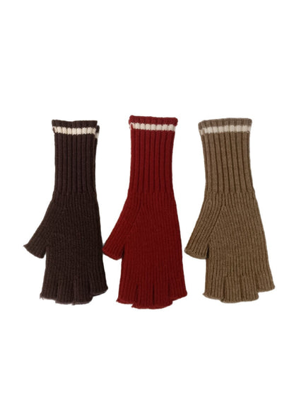 Gloving - Ribbed Knit Fingerless Gloves