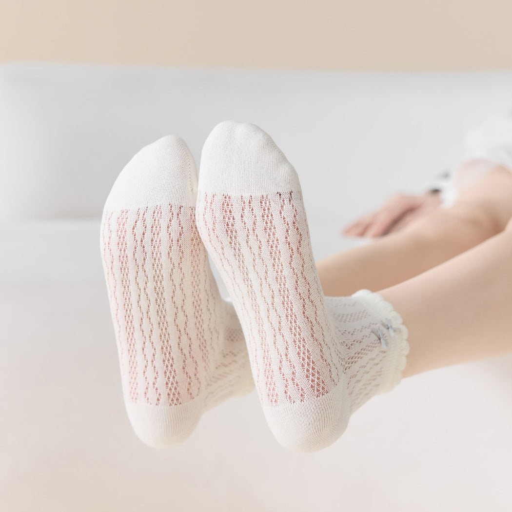 Rufia - Bow Mesh Ankle Socks For Summer – Light & Cute