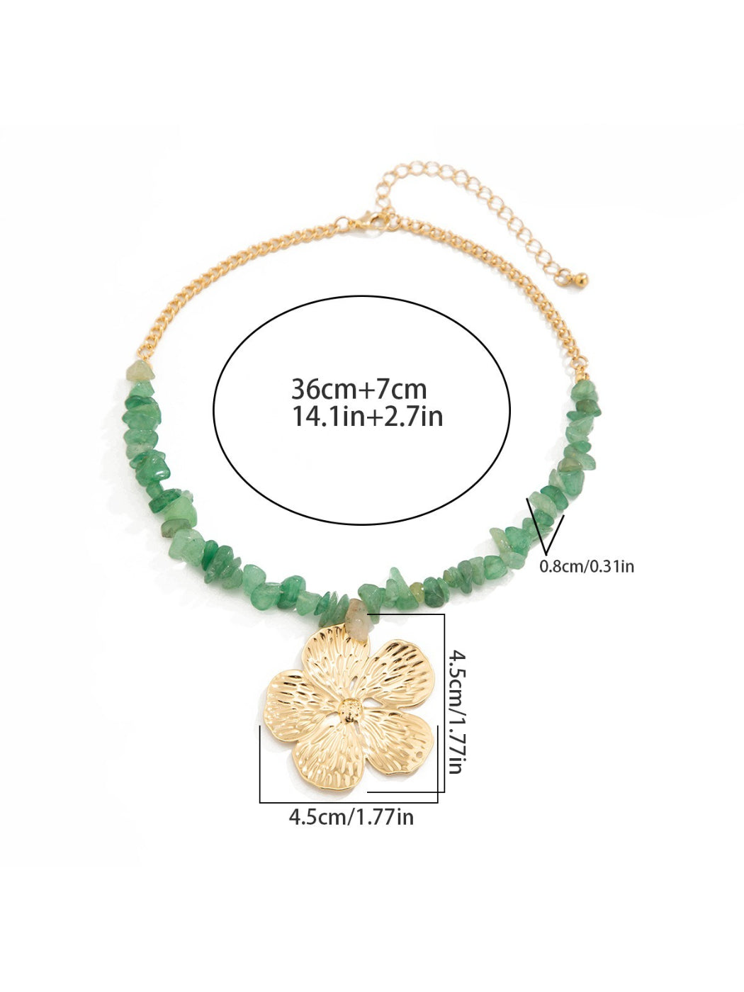 Model wearing Neckit Flower Pendant Beaded Necklace styled with casual outfit