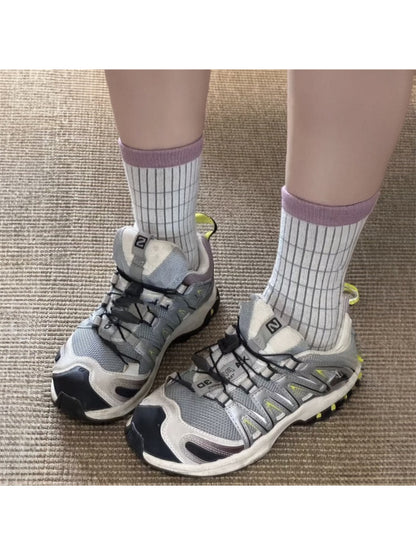 Rufia - Classic Check Grid Crew Socks