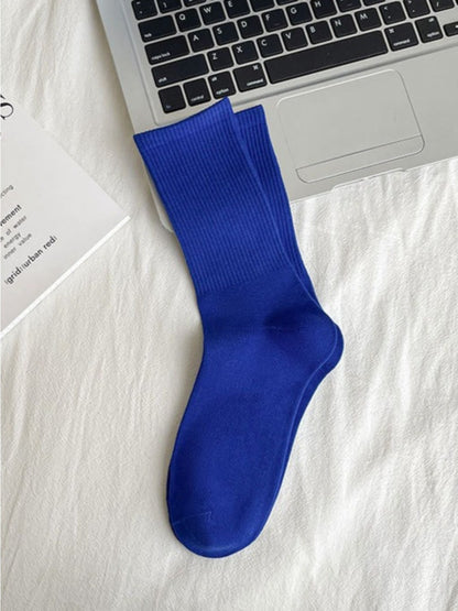Rufia - Candy Colorful Solid Mid-Calf Socks