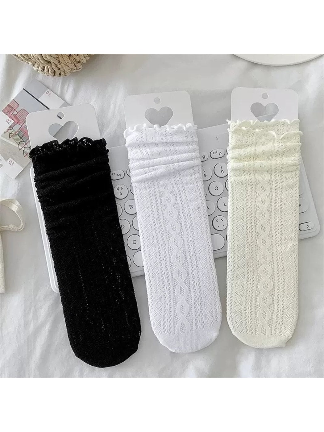 Rufia - Delicate Openwork Crew Socks