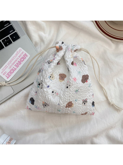 Cosbai cartoon drawstring pouch with bright and playful cartoon characters