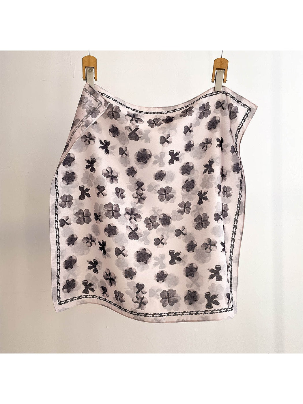 Scarvii - Ink Style Floral and Bow Pattern Square Scarf