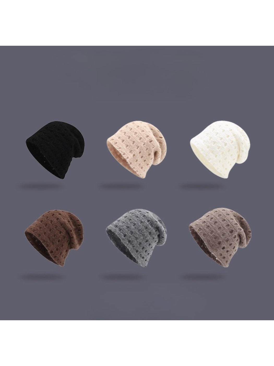 Haila Cozy Textured Slouch Beanie showing knit texture