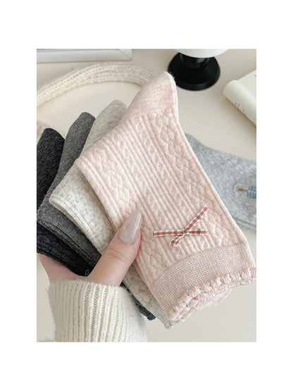Rufia - Sweet Cozy Bow Mid-Calf Capsule Socks