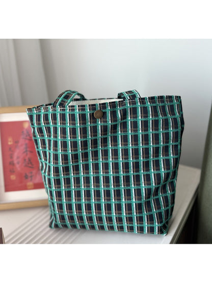 Cosbai - Vintage Grid Everyday Carry Small Tote