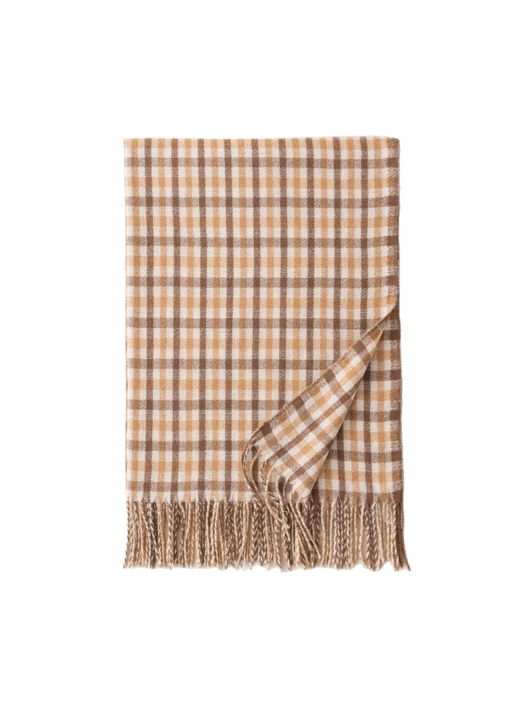 Scarvii - Preppy Classic Plaid Tassel Wrap Scarf