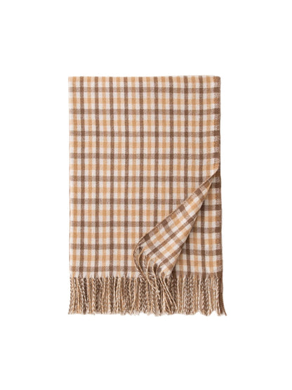 Scarvii - Preppy Classic Plaid Tassel Wrap Scarf