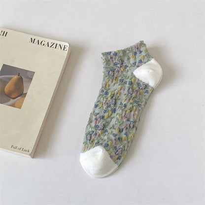 Rufia - 3D Vintage Floral Ankle Socks