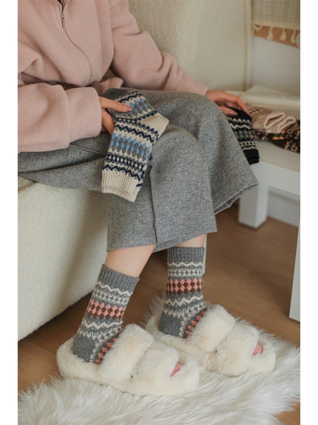 Rufia - Winter Heritage Knit Crew Socks