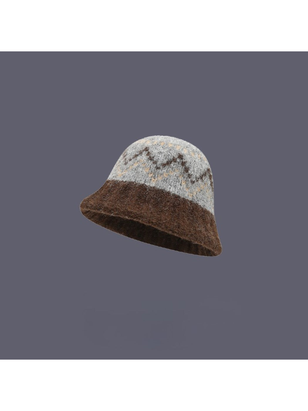 Haila - Chevron Pattern Knit Bucket Hat