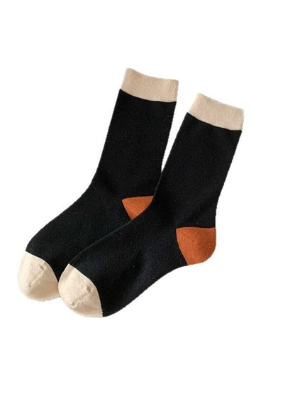 Rufia - Soft Contrast Color Crew Socks