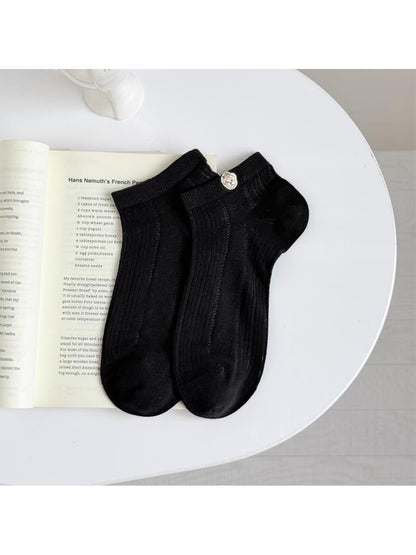Rufia - Litter Bear Embroidery Ankle Socks