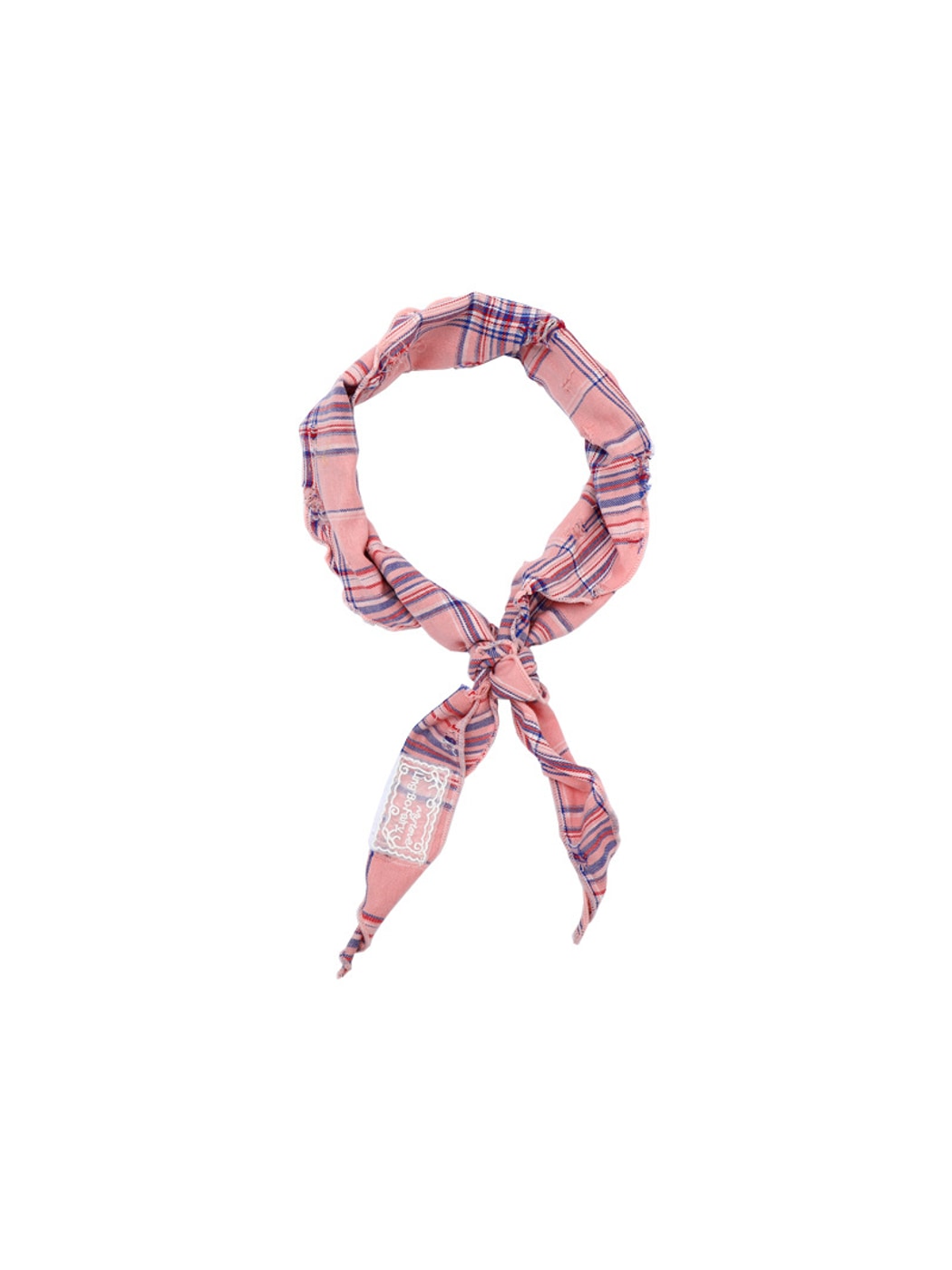 Scarvii - Pastel Plaid Print Triangle Bandana