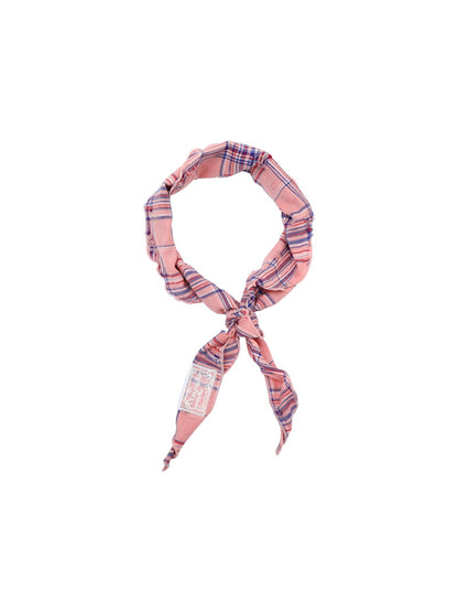 Scarvii - Pastel Plaid Print Triangle Bandana