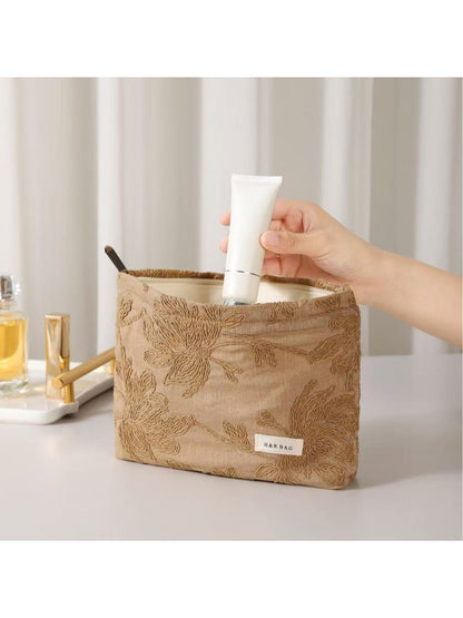 Cosbai - Floral Makeup Storage Handheld Organizer Bag