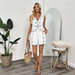 Troposa - Boho White Embroidered Lounge Top and Short Set
