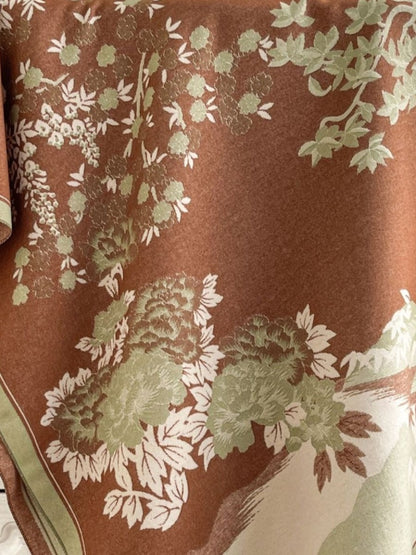 Scarvii - Elegant Bamboo & Floral Print Scarf