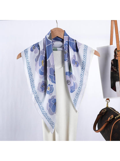 Scarvii - Pastel Flower Border Square Scarf