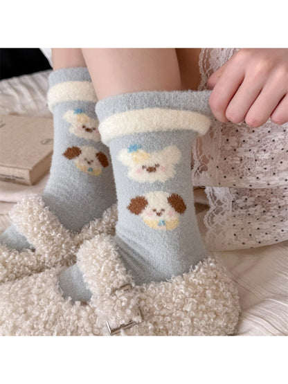 Rufia - Soft Animal Print Fuzzy Socks