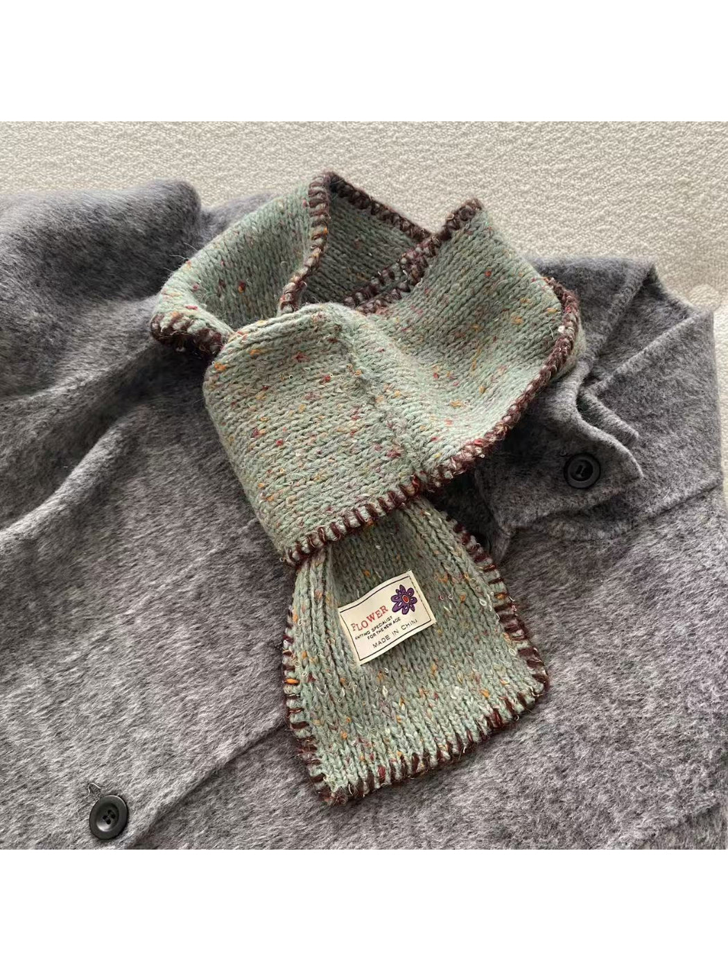 Scarvii - Flecked Blanket Stitch Knit Scarf