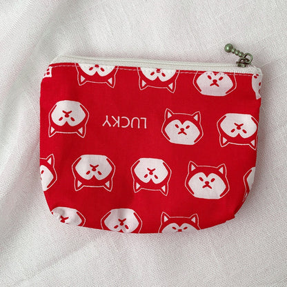 Cosbai canvas printed coin purse with multicolor abstract artwork on canvas