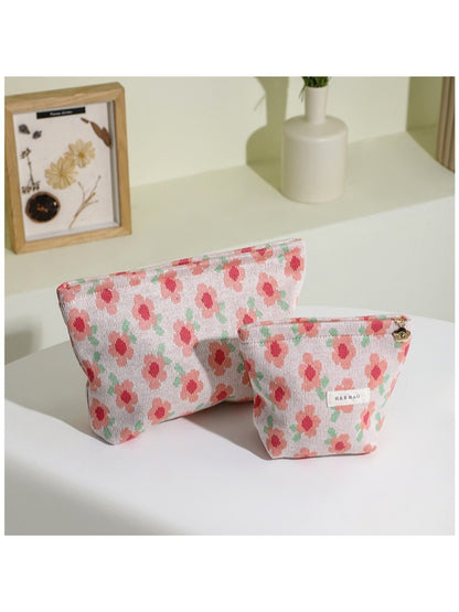Cosbai - Floral Print Travel Makeup Organizer Bag
