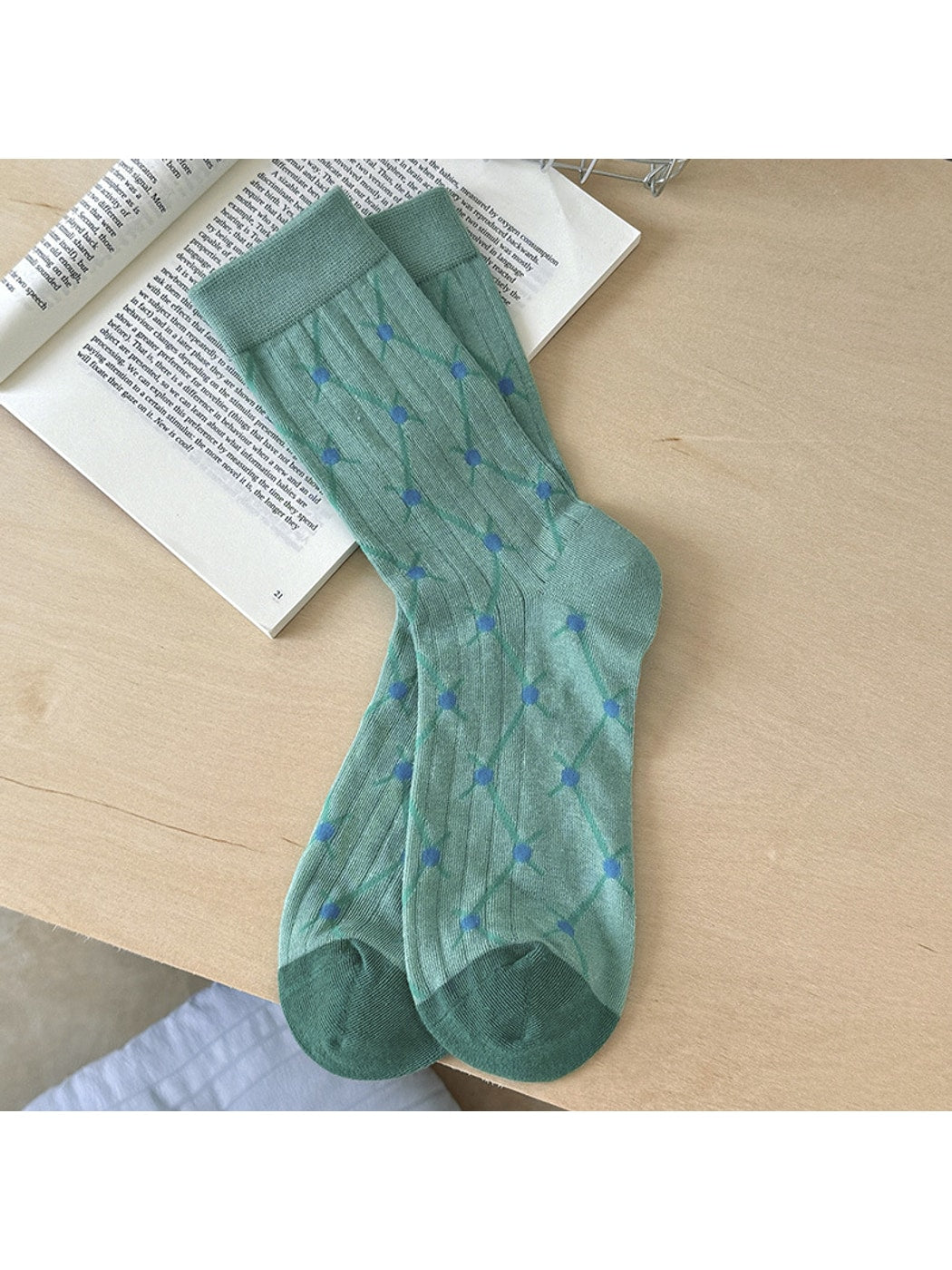 Rufia - Retro Mixed Pattern Casual Crew Socks