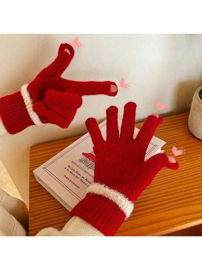 Gloving - Fuzzy Circle Knit Gloves