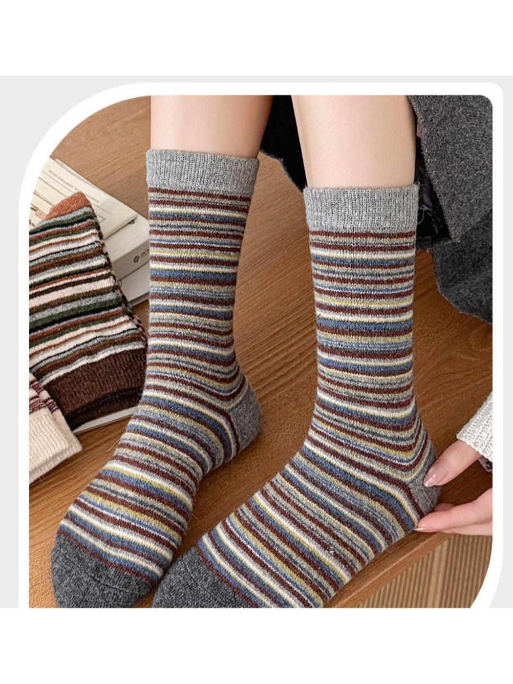 Rufia - Multicolor Stripe Crew Socks