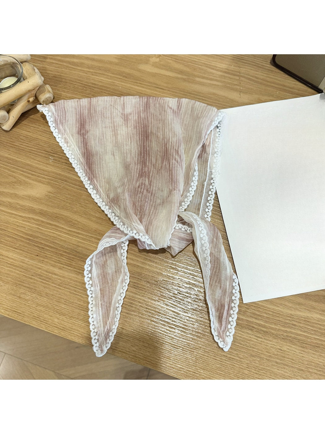 Scarvii - Delicate Lace Trim Fashion Triangle Bandana