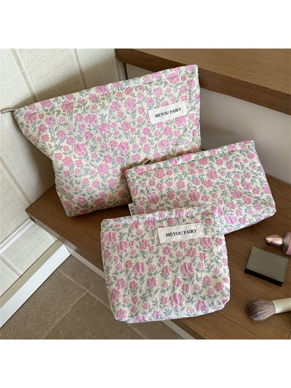 Cosbai - Floral Everyday Makeup Organizer Bag